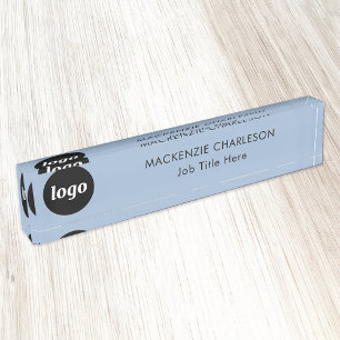 Porte-nom Logo simple avec texte personnalisé Business Powde