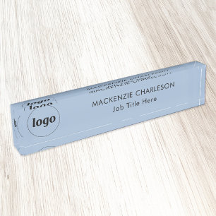 Porte-nom Logo simple avec texte personnalisé Business Powde