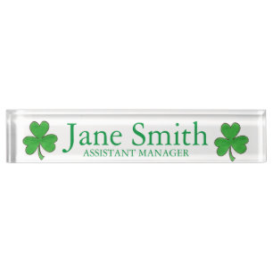 Porte-nom Lucky Duck Green Shamrock Saint Patrick's Day