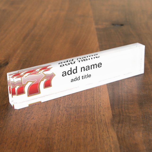 Porte-nom Lucky Sevens - Slot Machine Jackpot (Taille)