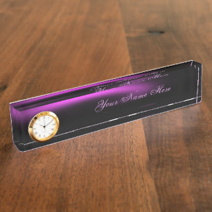 Porte-nom Lumières Tourbillonnantes Soleil Violet