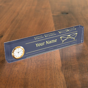 Porte-nom Lunettes d'or