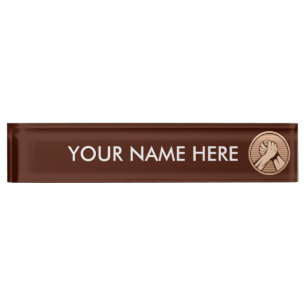 Porte-nom Lutte de bras Bronze