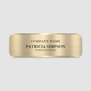 Porte-nom Luxe Brossé Golden Metallic : Élégance Et Flair