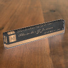 Luxe élégant en cuir noir avocat monogramme or