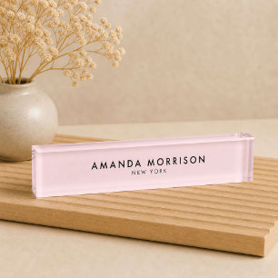 Porte-nom Luxe Minimaliste Rose