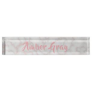 Porte-nom Luxe moderne de pierre de marbre d'or de rose de