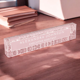 Porte-nom Luxe Rose Gold Parties scintillant Étincelle Moder