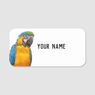 Porte-nom Macaw bleu et or