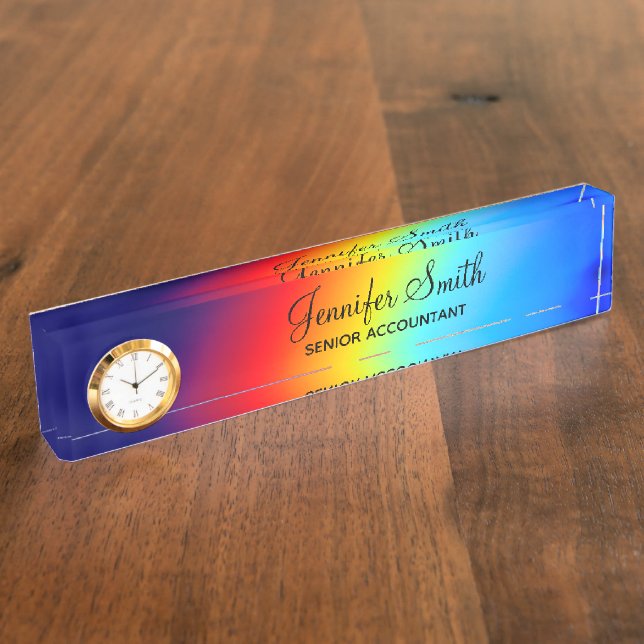 Porte-nom Macro photo Holographique Rainbow Ombre (Taille)