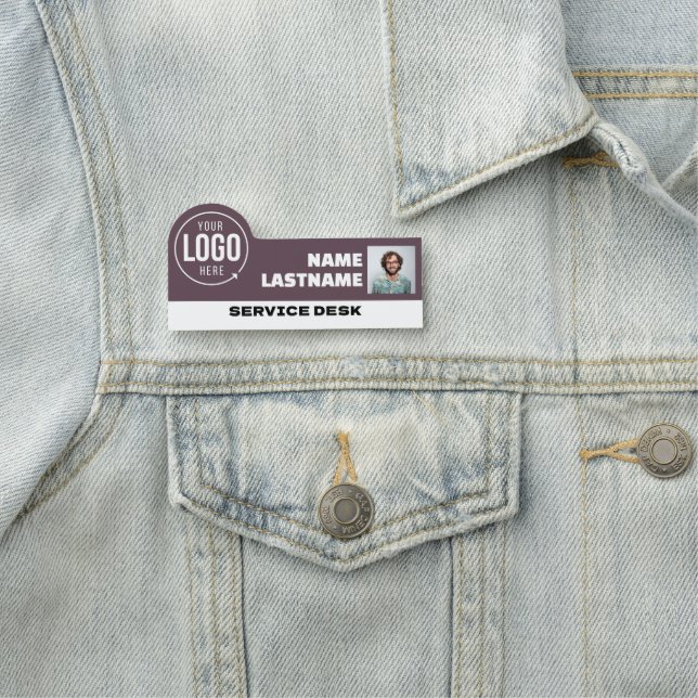 Porte-nom Magnetic Company Business Logo Employee Photo Name (En situation)