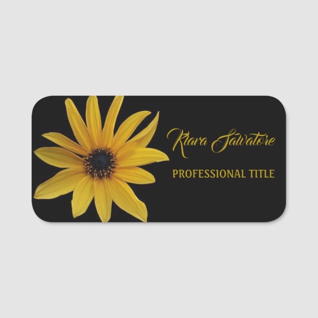 Porte-nom Magnifique Sunflower Jaune Noire (Devant)