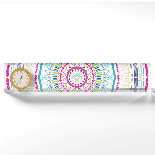 Porte-nom mandala coloré (Devant)