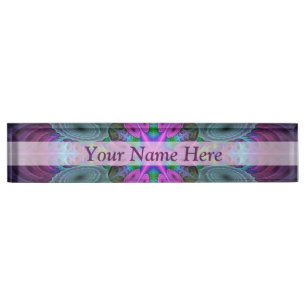 Porte-nom Mandala Colorful Striant Fractal Art Kaleidoscope