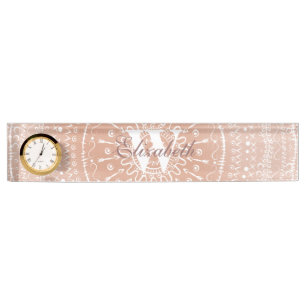 Porte-nom Mandala tribal géométrique