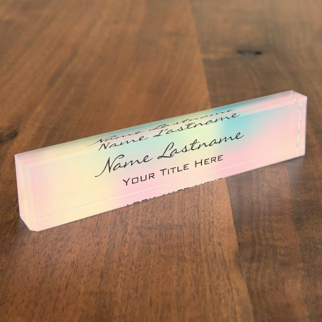 Porte-nom Maquillage Esthétique beauté Holographe Rose rose (Taille)