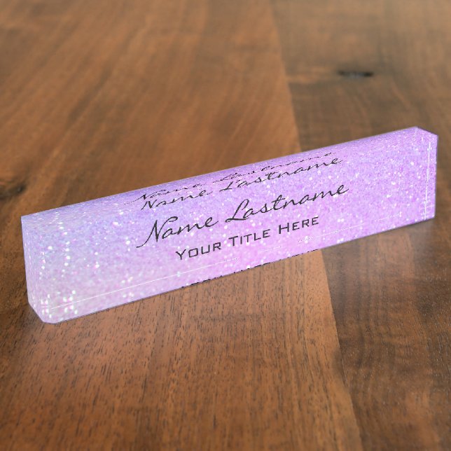 Porte-nom Maquillage Esthétique Beauté Holographe violet ros (Taille)