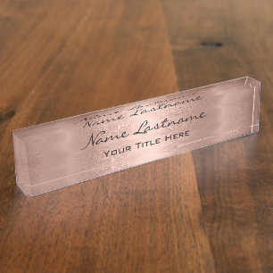Porte-nom Maquillage Rose Esthétique Coiffeur de beauté Pe
