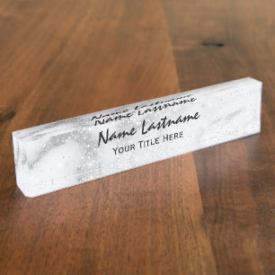 Porte-nom Marbre gris de l'organisateur d'événements de ma