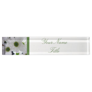 Porte-nom Marguerite faite sur commande de fleurs blanches