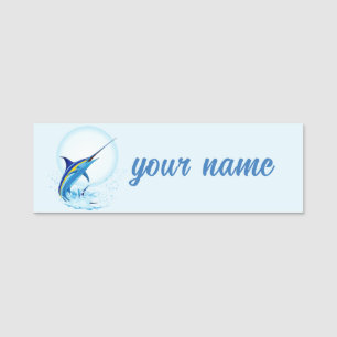 Porte-nom Marlin Bleu sautant de l'Océan