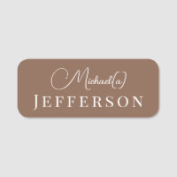Marron Brun Clair Moderne Script Blanc