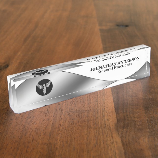 Porte-nom Médecin Médicale santé - Cédulcorée en noir (Taille)