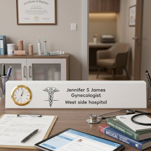 Porte-nom Médecine personnalisée gynécologue médecin 