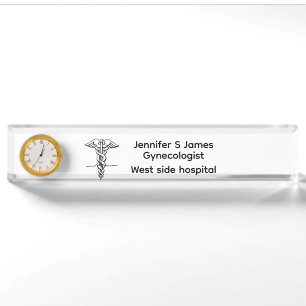 Porte-nom Médecine personnalisée gynécologue médecin 