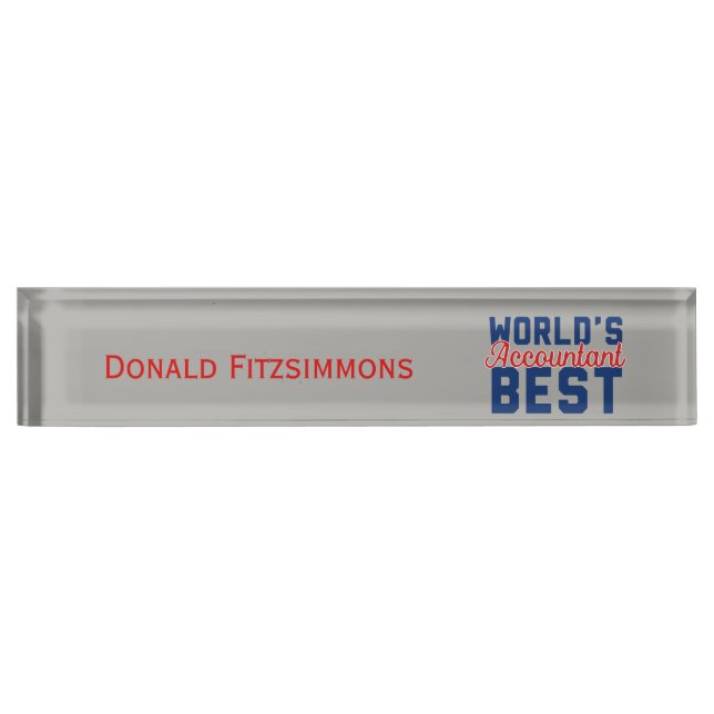 Porte-nom Meilleur comptable du monde (Devant)