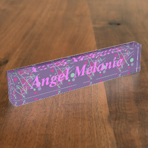 Porte-nom mélange vintage d'éclaboussure de couleurs des