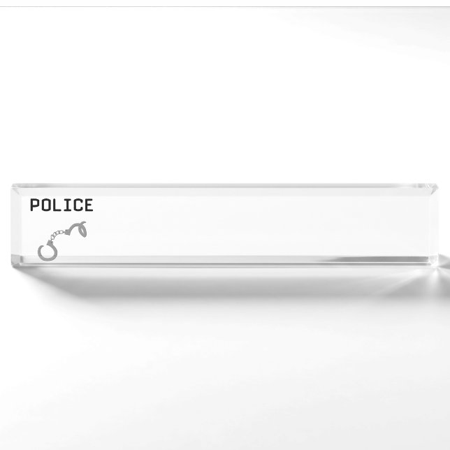 Porte-nom Menottes de police (Devant)