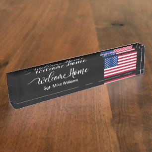 Porte-nom Militaire Soldat Bienvenue à la maison Classe Amér