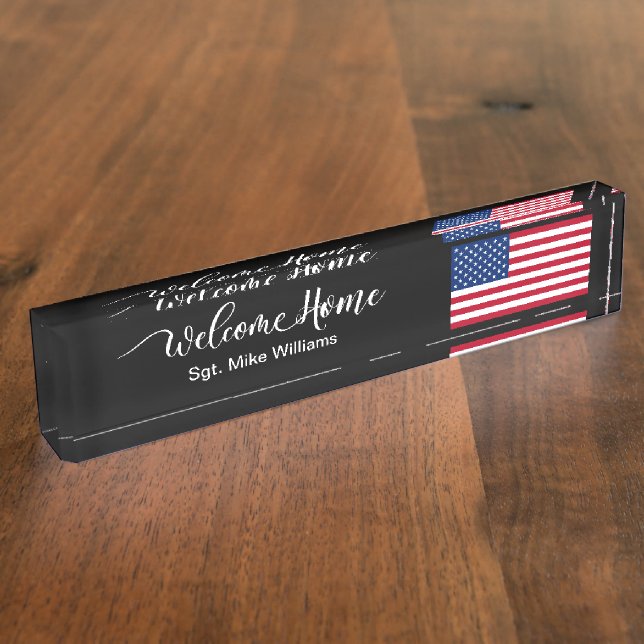 Porte-nom Militaire Soldat Bienvenue à la maison Classe Amér (Taille)
