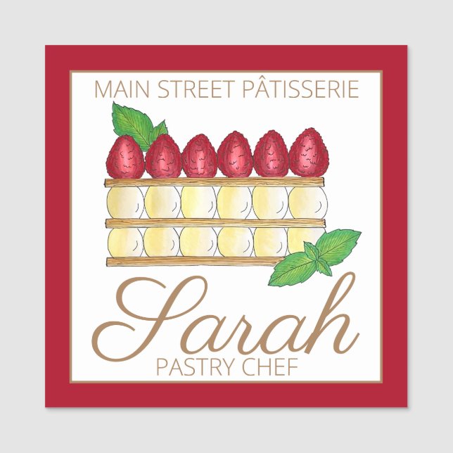Porte-nom Mille Feuille Pâtisserie Chef pâtisserie boulanger (Devant)