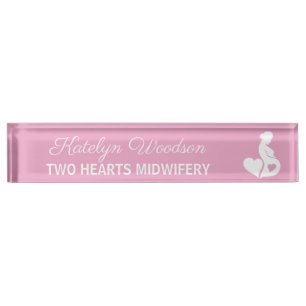 Porte-nom Mineure Doula belle grossesse Business Pink