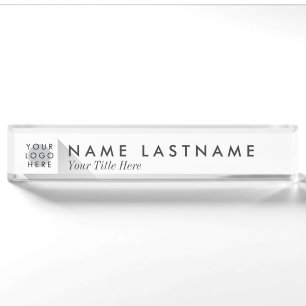 Porte-nom Mini-plaque de logo blanc personnalisé