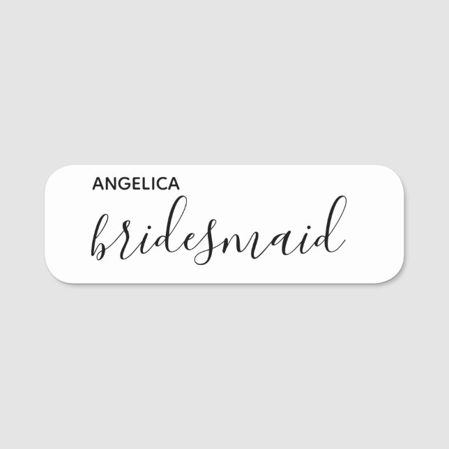 Porte-nom Minimal de la typographie moderne Mariage Bridesma (Devant)