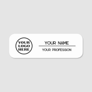 Porte-nom Minimalist Black & White Professional NameTag Logo