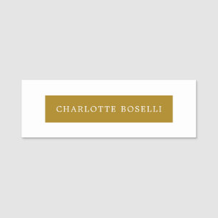 Porte-nom Minimaliste Classique Professionnel Couleur Or