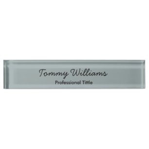Porte-nom Minimaliste Dusty Blue Professionnel Simple