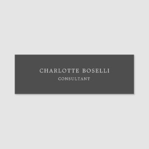 Porte-nom Minimaliste Élégant Classique Professionnel Gris
