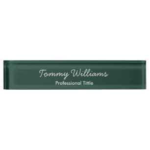 Porte-nom Minimaliste Emerald Green Professionnel Simple
