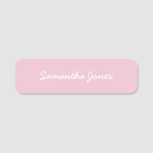 Porte-nom Minimaliste Moderne Écriture Élégante Simple Rose