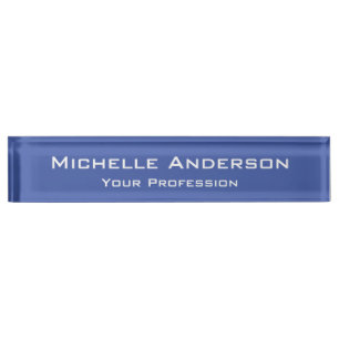 Porte-nom Minimaliste Professionnel Moderne Plat Moyen Bleu
