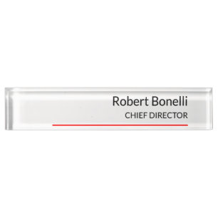 Porte-nom Minimaliste Rouge clair blanc blanc moderne Taille