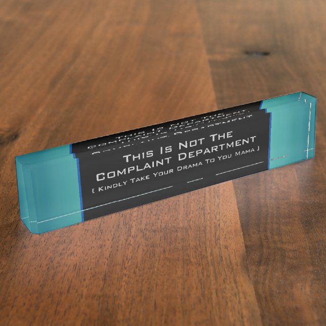Porte-nom Ministère des plaintes Humour (Taille)