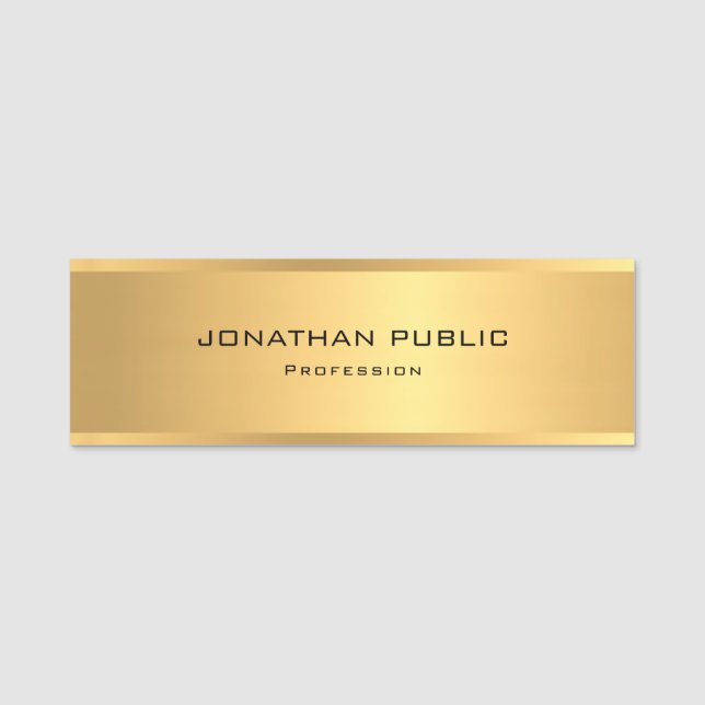 Porte-nom Modèle d'apparence métal or tendance Élégant moder (Devant)