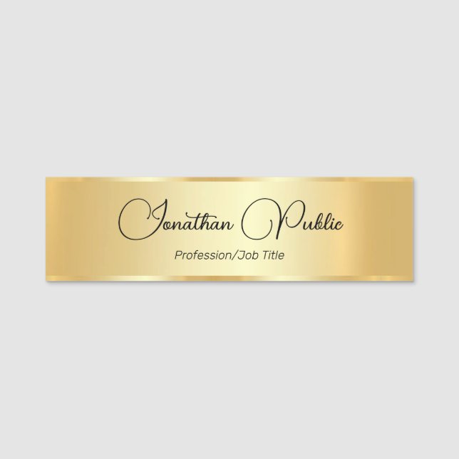 Porte-nom Modèle de calligraphie à la main élégant à l'appar (Devant)