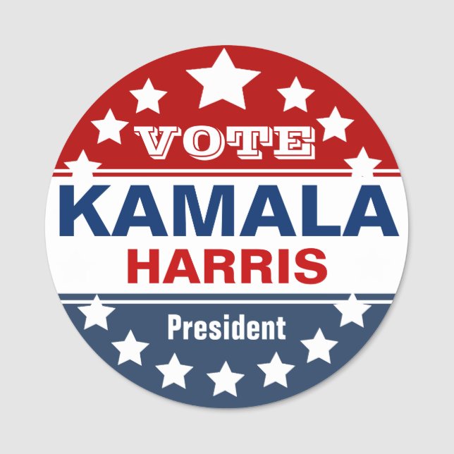 Porte-nom Modèle de la campagne Kamala Harris (Devant)